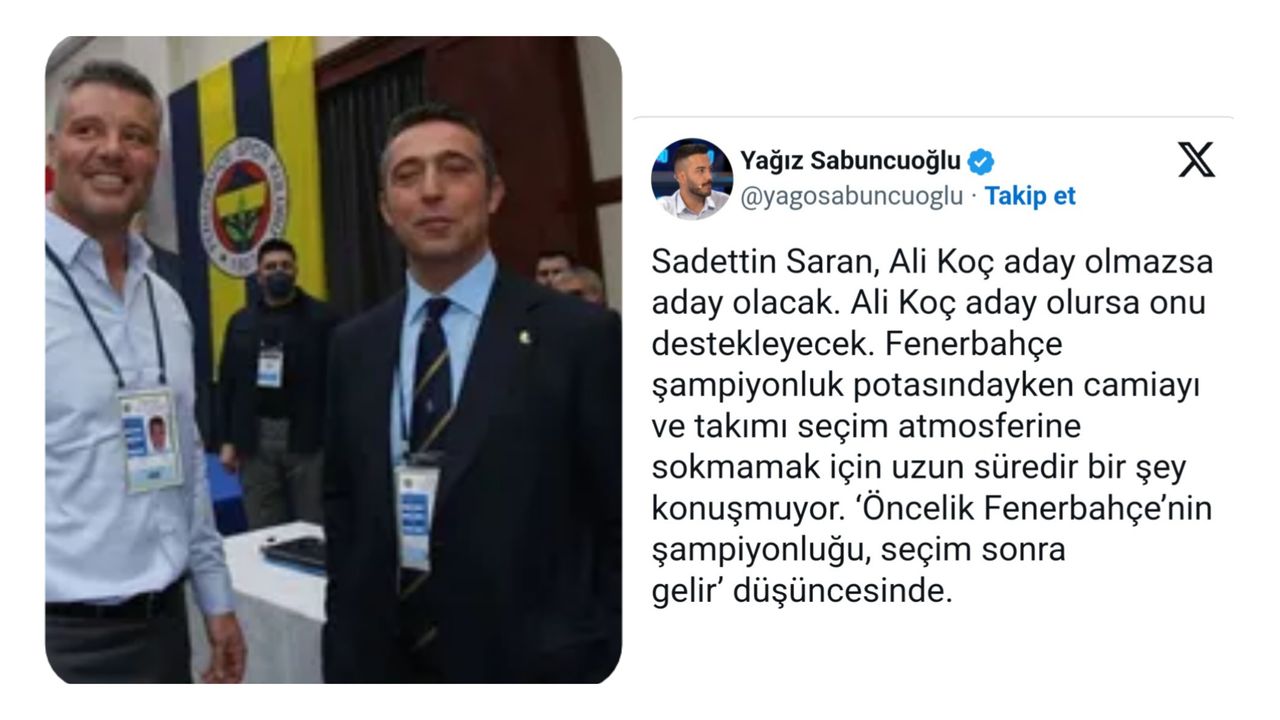 Saran Fenerbahçe'ye başkanlık isteğini yeniledi
