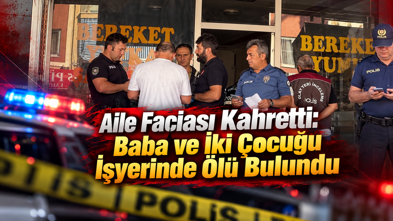 Baba ve 2 çocuğu iş yerinde ölü bulundu