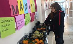 Okulda mini manav açıldı