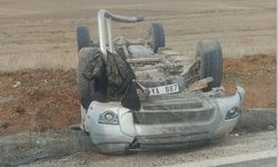 Şarampole Devrilen Aracın Sürücüsü Yaralandı
