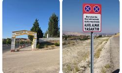 Valilik açık alanlara  uyarı levhası astı