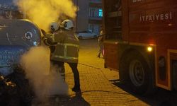 Kaletepe'de çöp konteyneri yandı