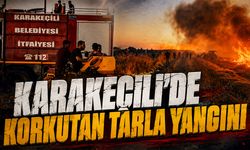 Karakeçili'de Korkutan Tarla Yangını