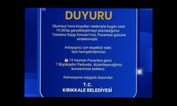 Belediye Konseri Erteledi