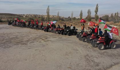 Kapadokya'da arazi araçlarıyla Filistin'e destek turu düzenlendi