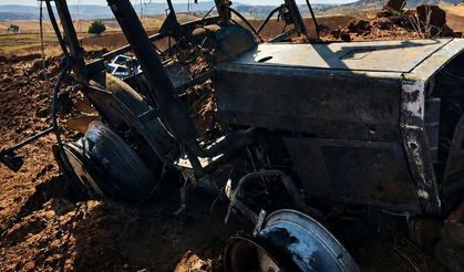 Kırıkkale'de traktör kül oldu