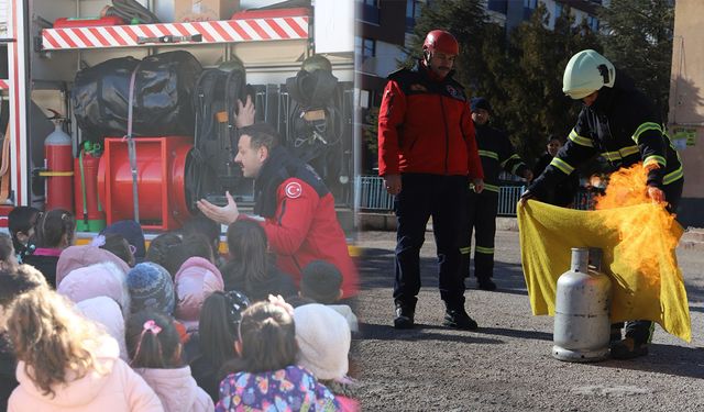 Yahşihan’da Öğrencilere Yangın Söndürme Eğitimi Verildi