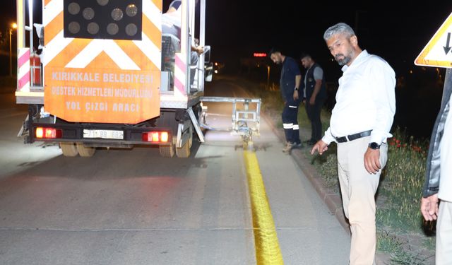 Kırıkkale Belediyesi’nden Gece Mesaisiyle Trafik Güvenliği Atağı