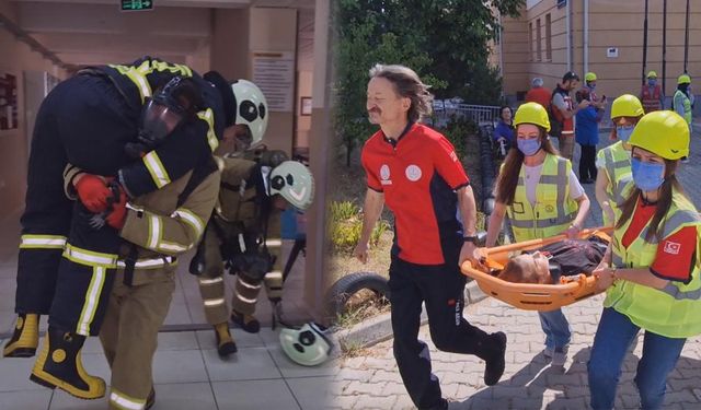 Kırıkkale'de Meslek Lisesinde Gerçeği Aratmayan Tatbikat