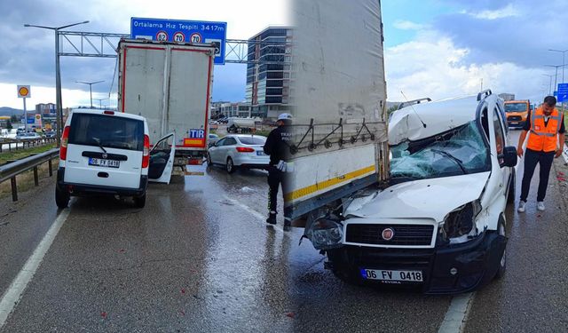 Tır İle Hafif Ticari Araç Çarpıştı: 2 Yaralı