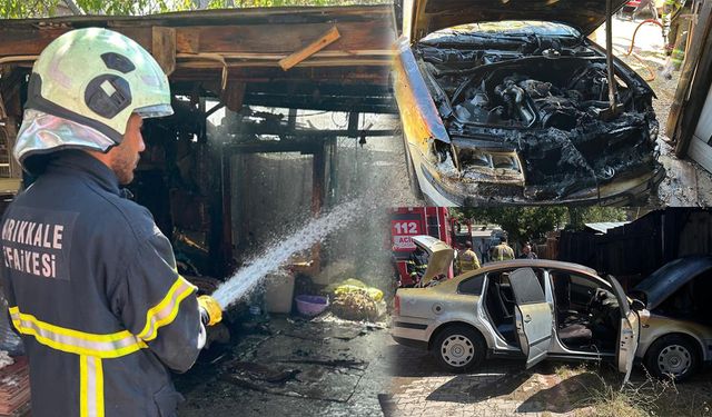 Kırıkkale'de Ot Yangınında Otomobil ve Garaj Zarar Gördü