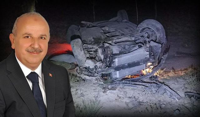 Başkanın araç takla attı.Kendi yaralı