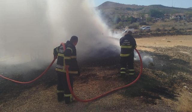 Kayadibi köyünde yangın çıktı