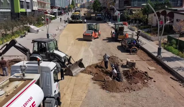 Yahşihan’ın Ana Arterinde Sıcak Asfalt Çalışması