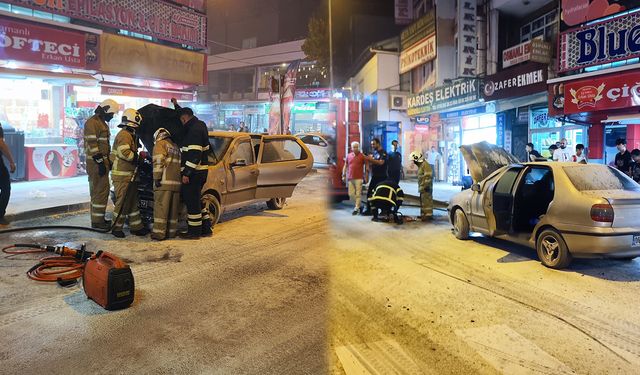 Zafer Caddesi’nde Araç Yangını Korkuttu