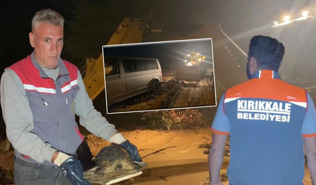 Kırıkkale'de Dereler Taştı, Ekipler Müdahale Etti