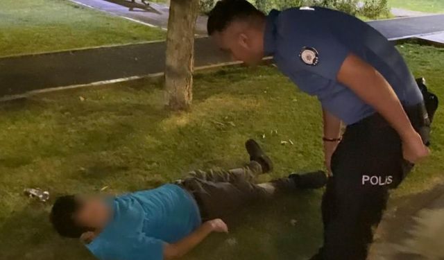 Parkta Sızdı, Polisi Görünce Saygı Duruşuna Geçti