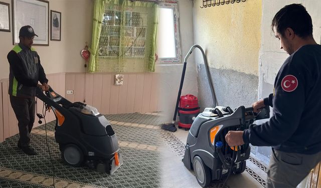 İbadethanelerde Temizlik Çalışmaları Aralıksız Devam Ediyor