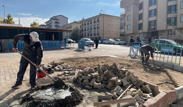 Yahşihan’da Bordür Taşı Çalışmaları Aralıksız Sürüyor