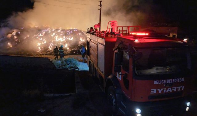 Kırıkkale’de Kundaklama Şüphesi: 650 Ton Saman Yandı