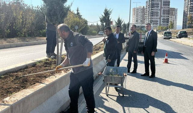 Yahşihan’da Orta Refüj Düzenleme Çalışmaları Sürüyor