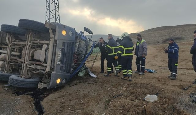 Yahşihan’da Devrilen Mikser Korkuttu