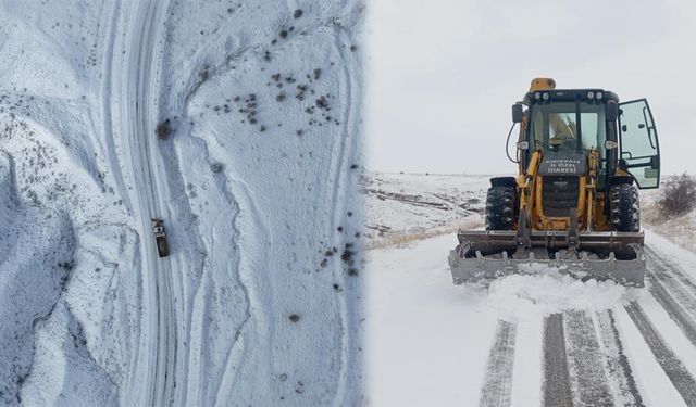 Kırıkkale'de Karla Kaplanan Köy Yolları Yeniden Ulaşıma Açıldı
