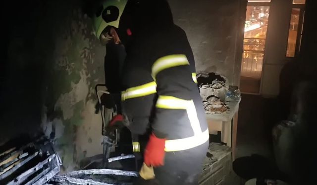 Elektrik ısıtıcısından yanğın çıktı