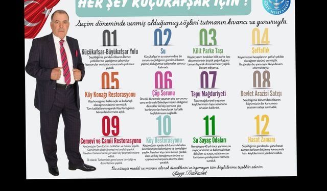 Muhtar bir başkan gibi hizmetlerini özetledi