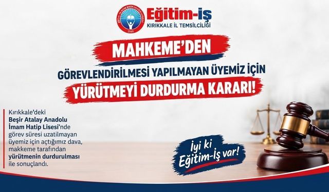 Mahkeme Egitim-İş'i haklı buldu