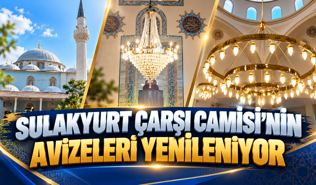 Sulakyurt Çarşı Camisi’nin Avizeleri Yenileniyor