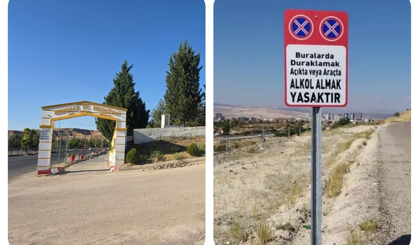 Valilik açık alanlara  uyarı levhası astı