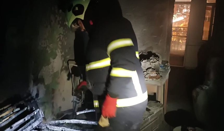 Elektrik ısıtıcısından yanğın çıktı