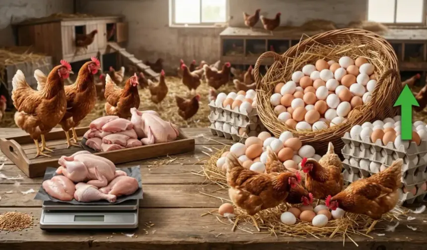 Tavuk eti ve yumurta üretiminde yükseliş