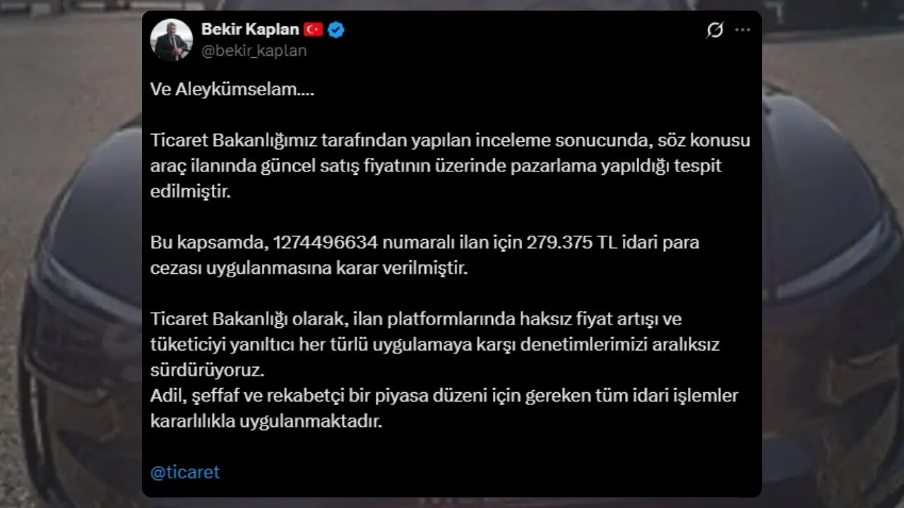 Ticaret Bakanligindan Sifir Fiyatina Ikinci El Arac Satisi Yapan Saticiya 279 Bin Tl Ceza 2