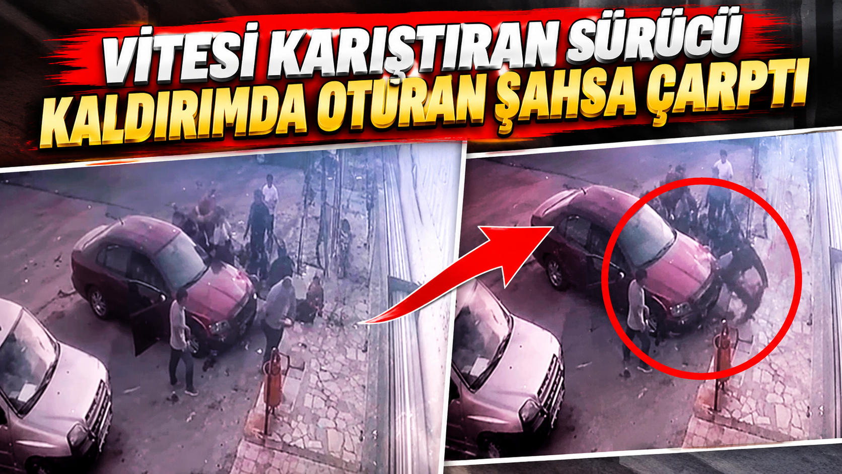 Vitesi Karıştıran Sürücü Kaldırımda Oturan Şahsa Çarptı